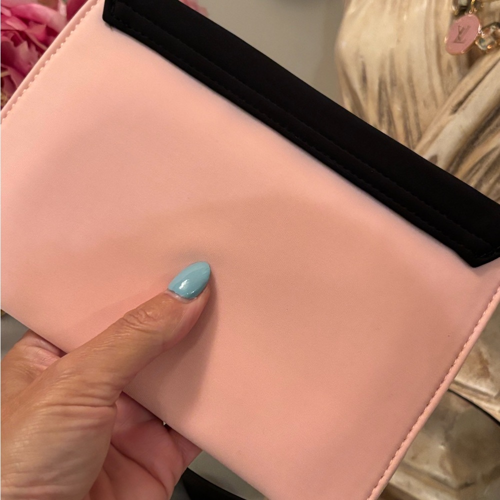 NEW made for Prada Beauty Neoprene Pink + Black Cosmetic Envelope Pouch - Picture 7 of 8